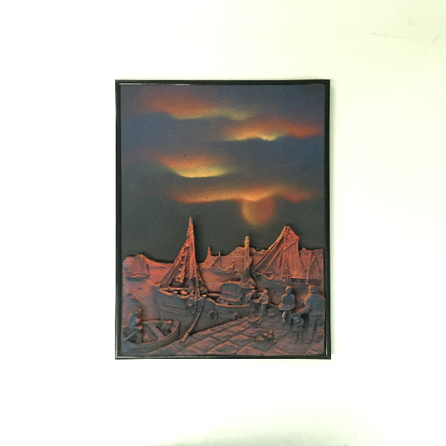 ARTWORK, 3D Wall Art (Small) - Harbour At Sunset